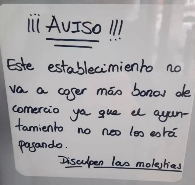 Enfado de comerciantes con los bonos