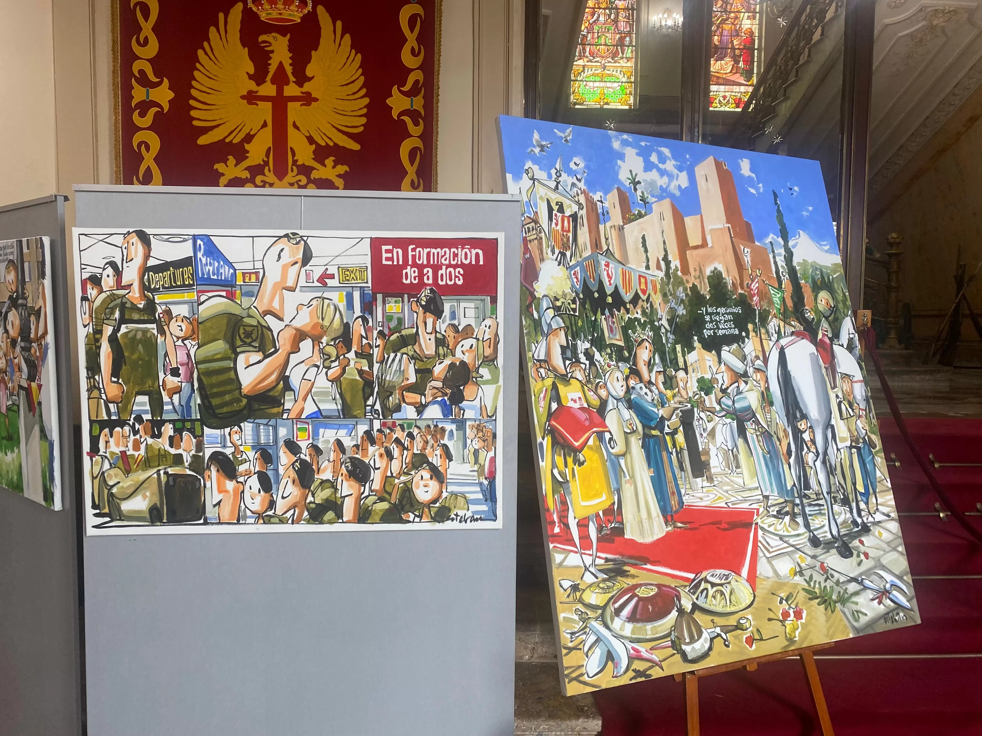 Una exposición de ilustraciones acerca el Ejército de Tierra al público