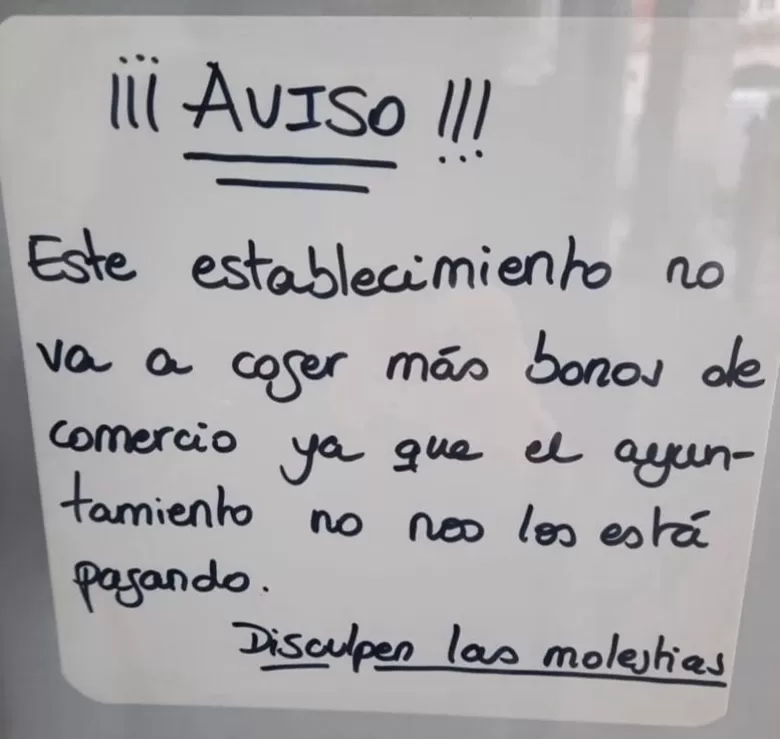 Enfado de comerciantes con los bonos